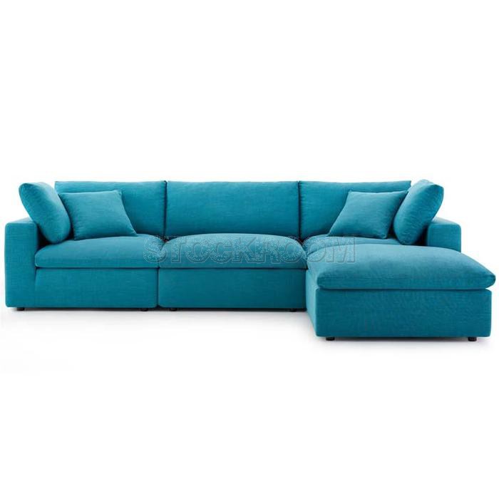 Valeria Fabric Feather Down Sofa - L Shape / Sectional Sofa