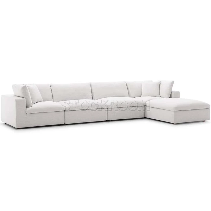 Valeria Fabric Feather Down Sofa - L Shape / Sectional Sofa