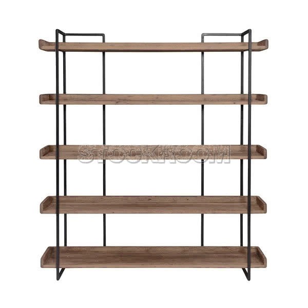 Vana Industrial Solid Wood Bookshelves