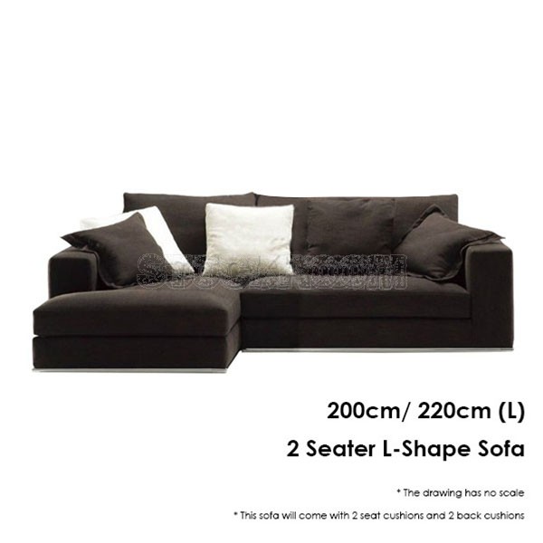 Vella Leather Feather Down Sofa - L shape 