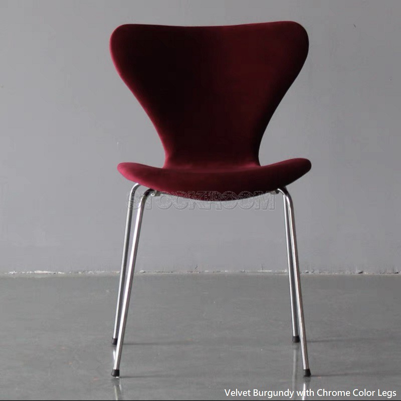 Arne Jacobsen Series 7 Style Upholstered Dining Chair - Stackable Chair 