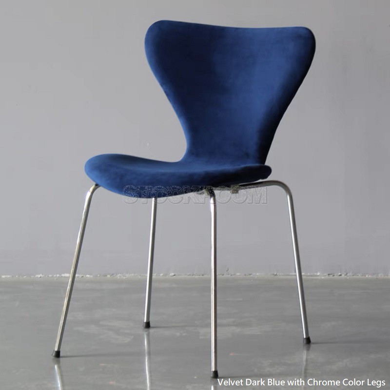 Arne Jacobsen Series 7 Style Upholstered Dining Chair - Stackable Chair 