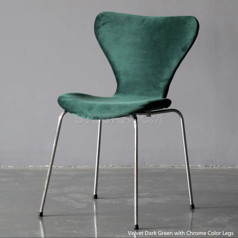 Arne Jacobsen Series 7 Style Upholstered Dining Chair - Stackable Chair 