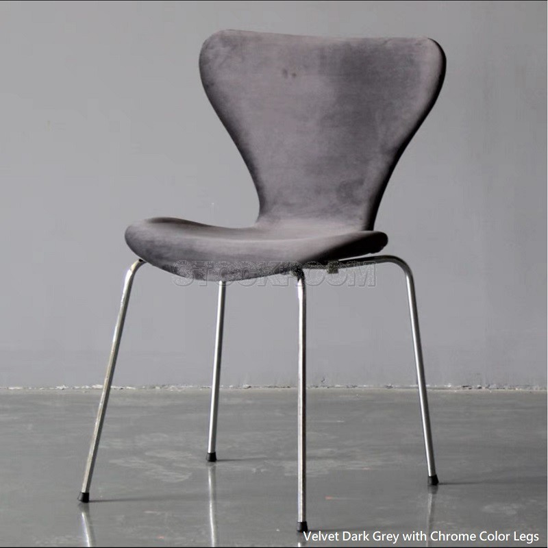 Arne Jacobsen Series 7 Style Upholstered Dining Chair - Stackable Chair 