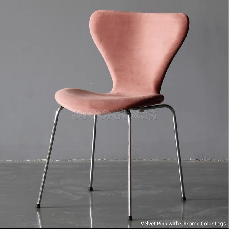 Arne Jacobsen Series 7 Style Upholstered Dining Chair - Stackable Chair 