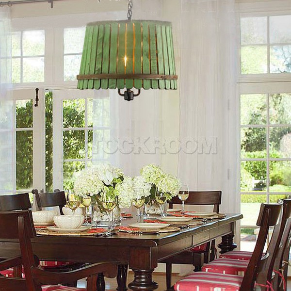 Vintage Barrel Crate Old Wood Pendant Lamp