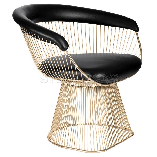 Warren Platner Style Gold Wire Dining Chair