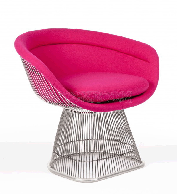 Warren Platner Style Wire Dining Chair upholstered