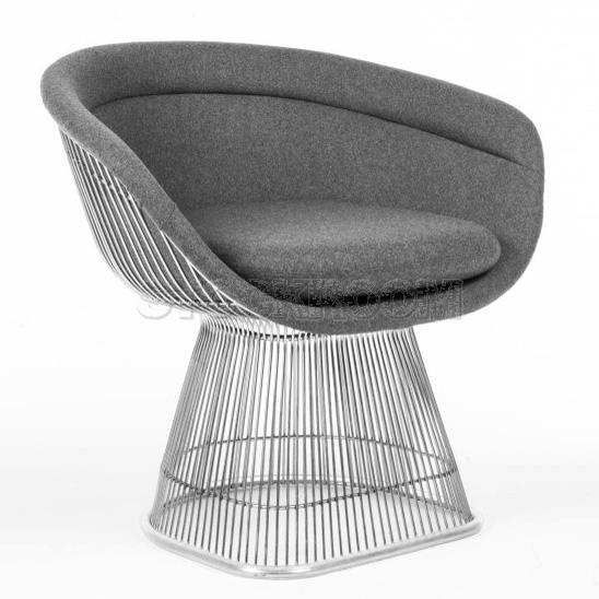 Warren Platner Style Wire Dining Chair upholstered