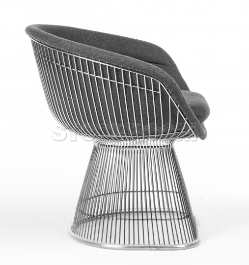 Warren Platner Style Wire Dining Chair upholstered