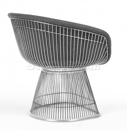 Warren Platner Style Wire Dining Chair upholstered