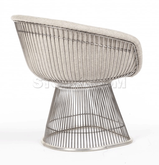 Warren Platner Style Wire Dining Chair upholstered