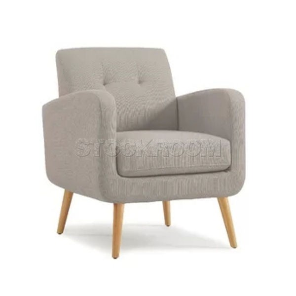 Werner Fabric Lace Tufted Mid Century Modern Armchair / Lounge chair