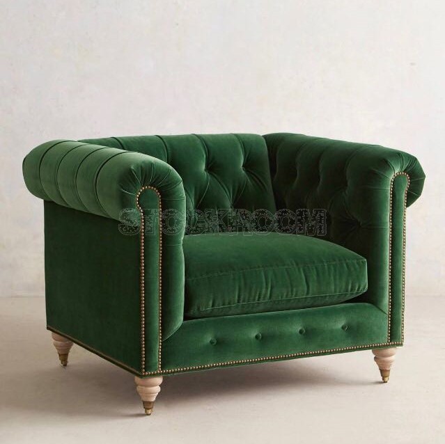 STOCKROOM Chesterfield Fabric Armchair - Deluxe