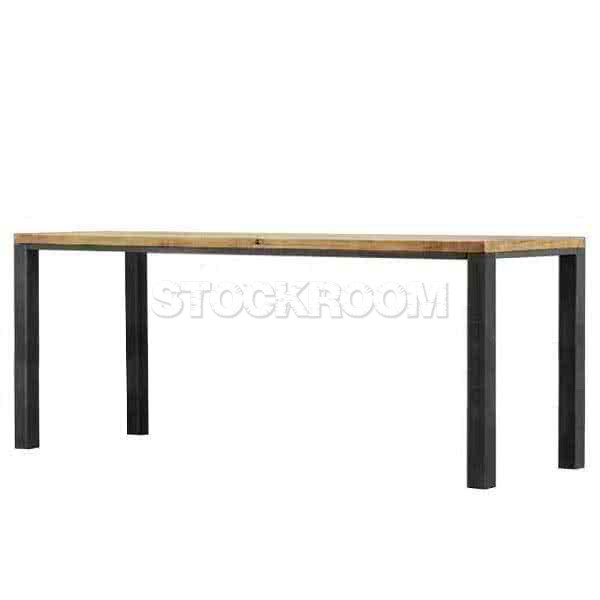 Metztli Industrial Style Solid Wood Dining Table