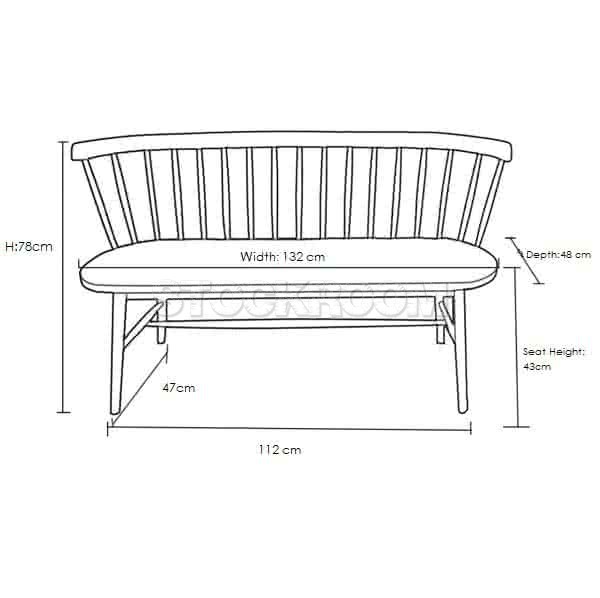 Windsor Style Highback Solid Wood Bench