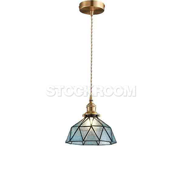 Retro Style Glass Brass Pendant Lamp