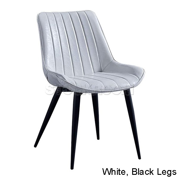 Hille PU Leather Upholstered Dining Chair With Metal Legs