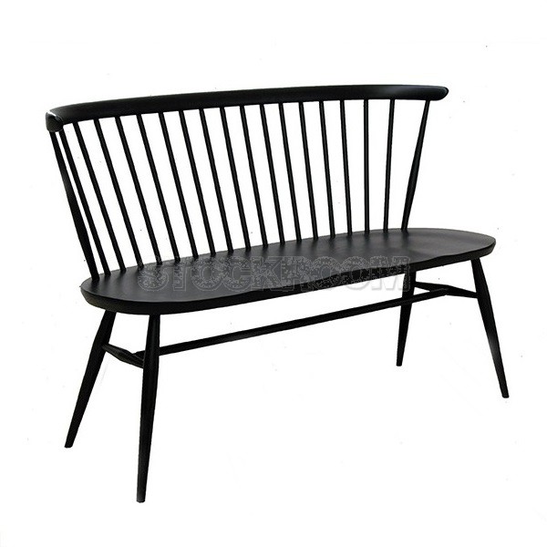 Windsor Style Highback Solid Wood Bench