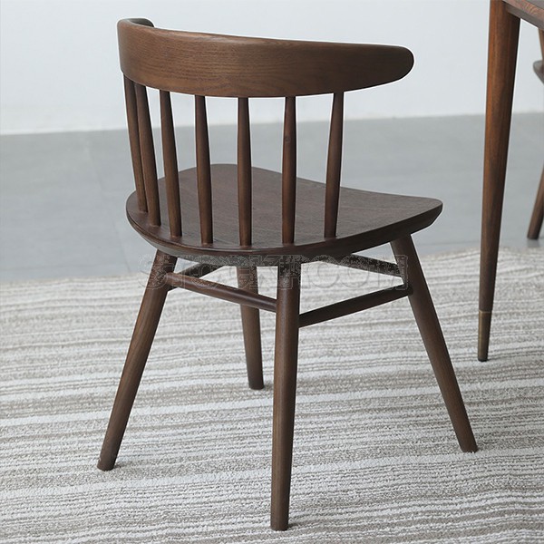 Windsor Style Solid Wood Mid-back Dining Chair