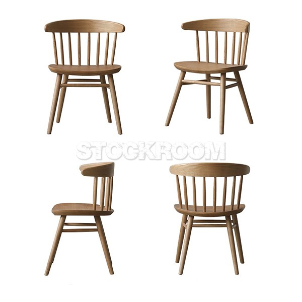 Windsor Style Solid Wood Mid-back Dining Chair