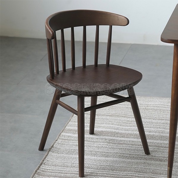 Windsor Style Solid Wood Mid-back Dining Chair