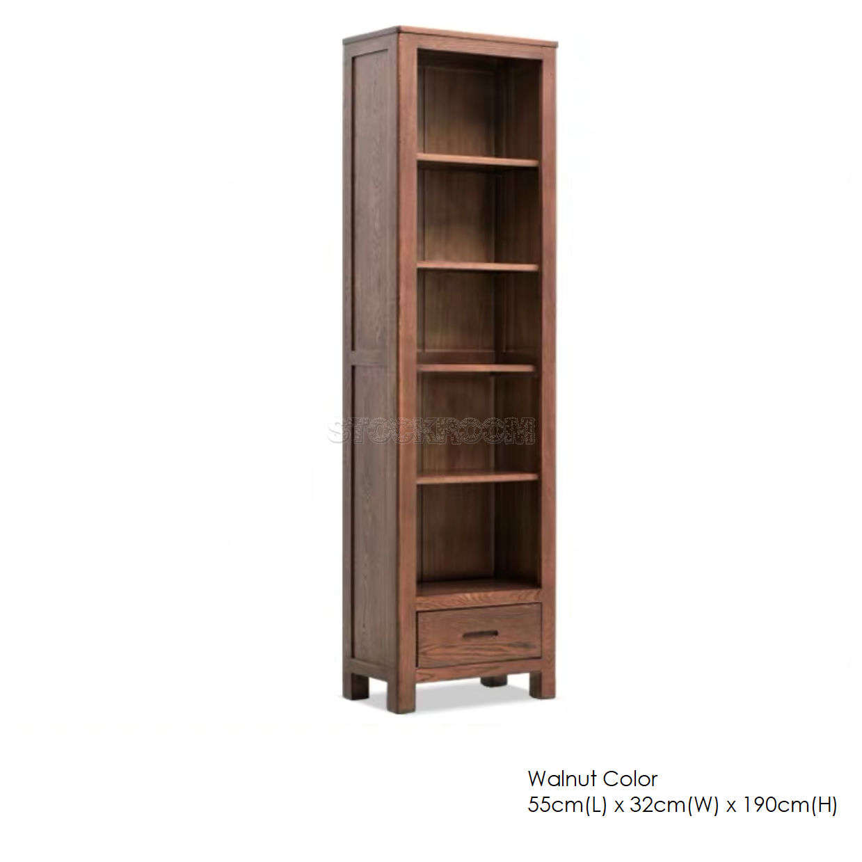 Winfrid Solid Oak Wood Bookshelves with Storage Unit