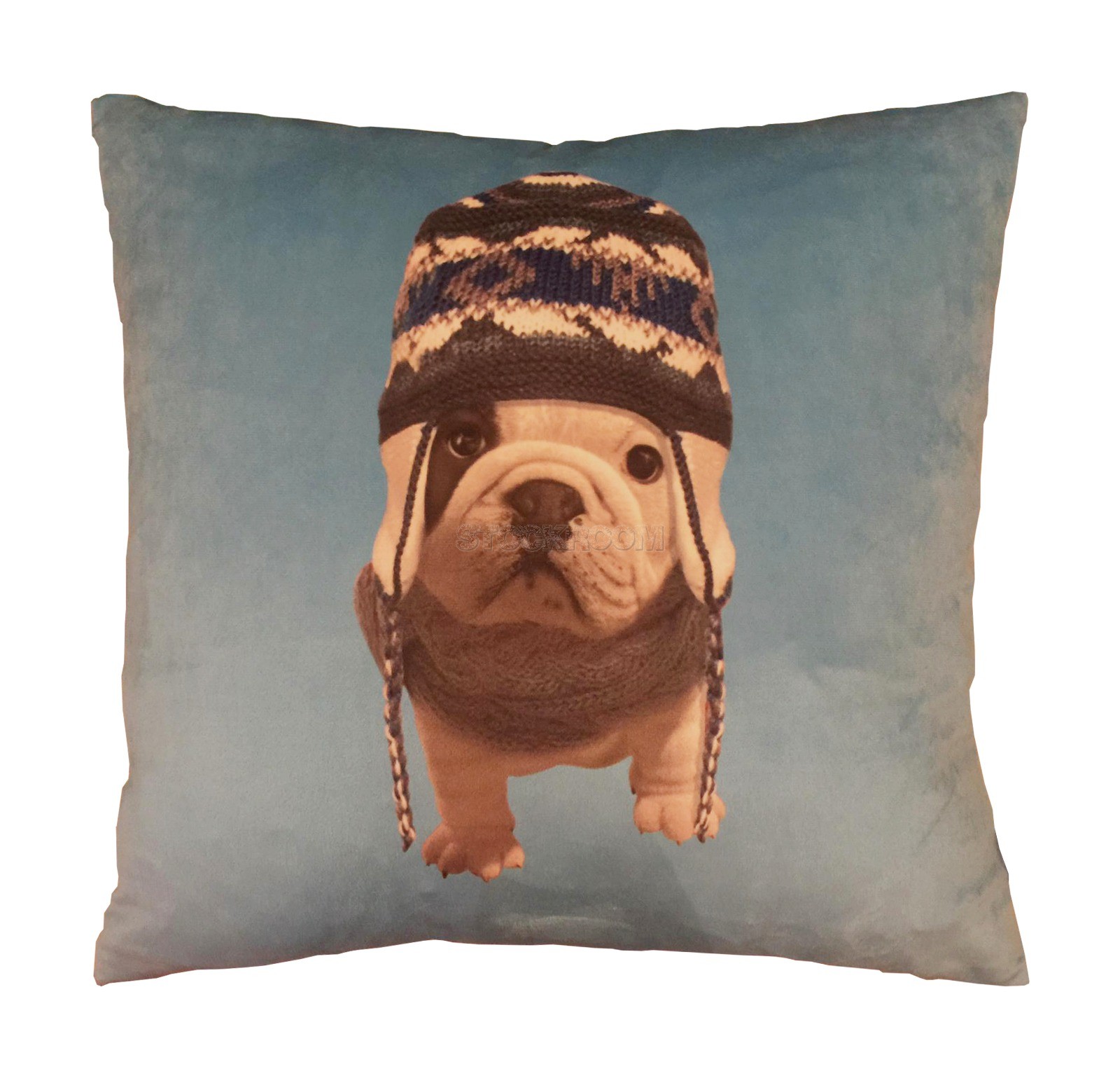 Winter Bulldog Cushion