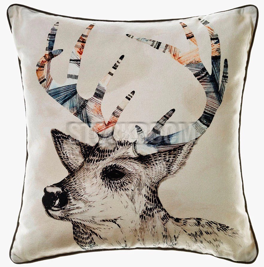 Winter Deer Decorative Cushion
