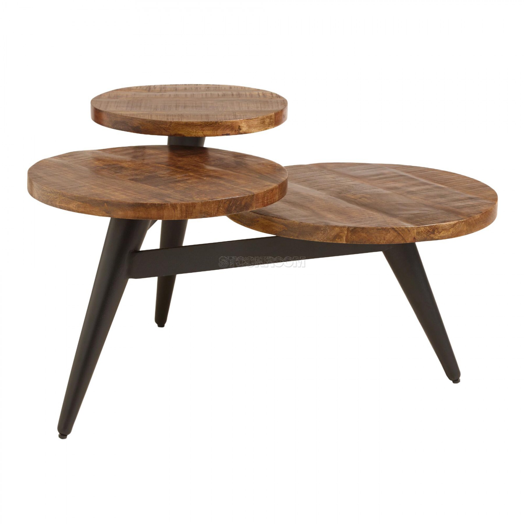 Wood And Metal Multi Level Coffee Table