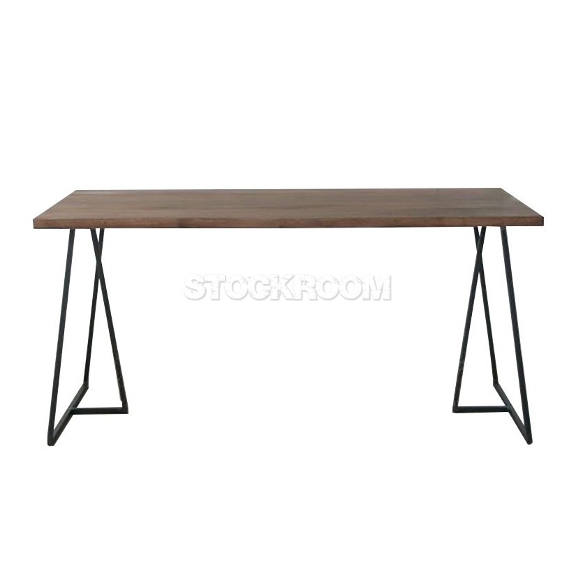 Xandra Solid Wood Industrial Style Table