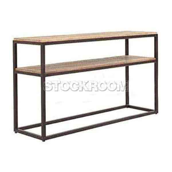 Xavi Industrial Console Table With Shelf