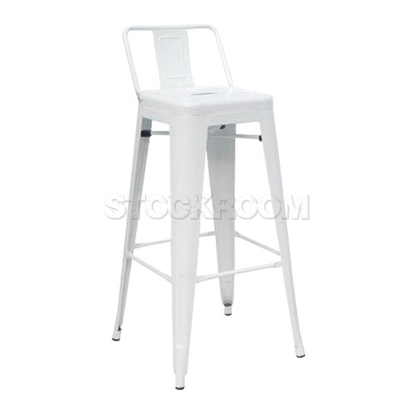 Xavier Pauchard Tolix Style Bar Stool - Mid-Back