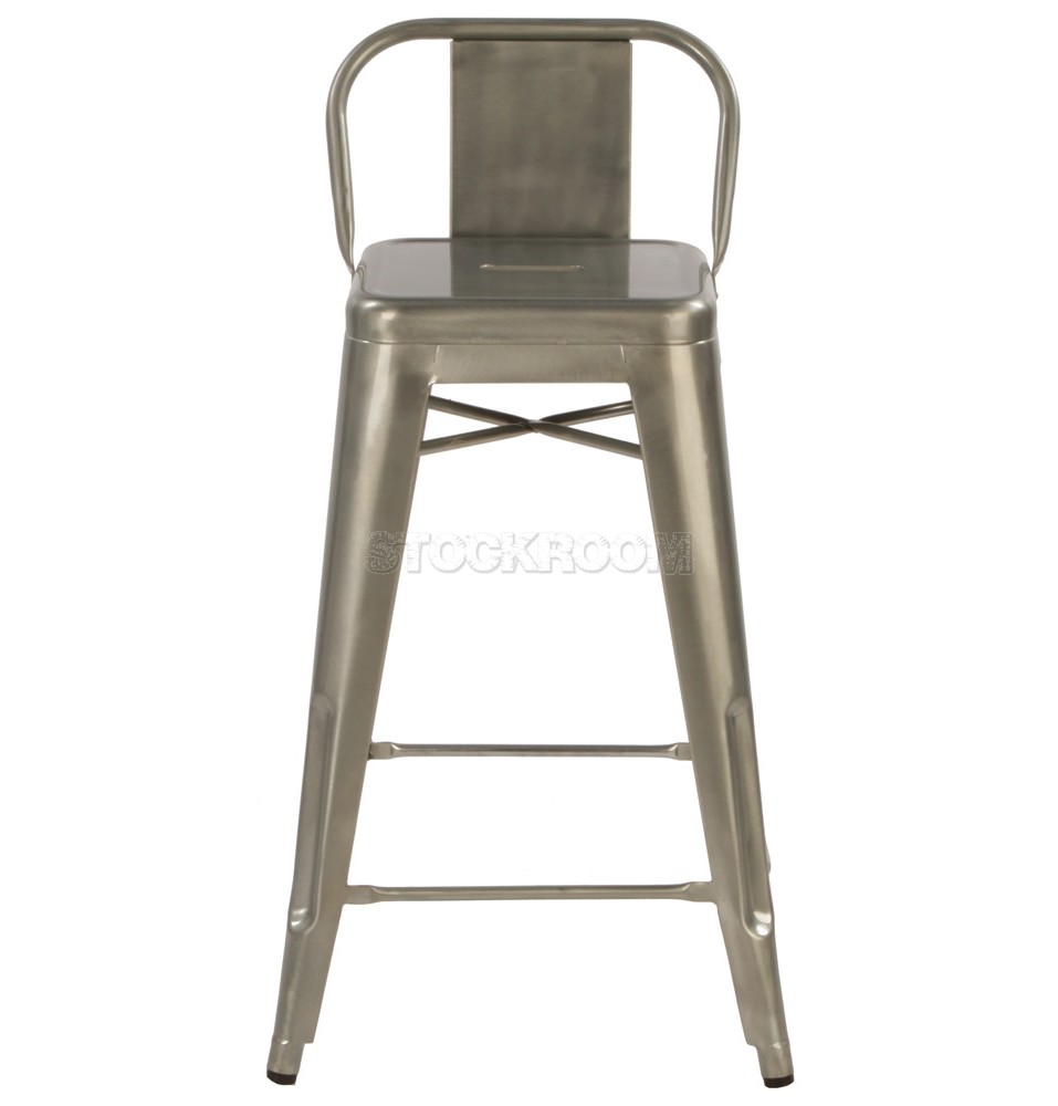 Xavier Pauchard Tolix Style Bar Stool - Mid-Back