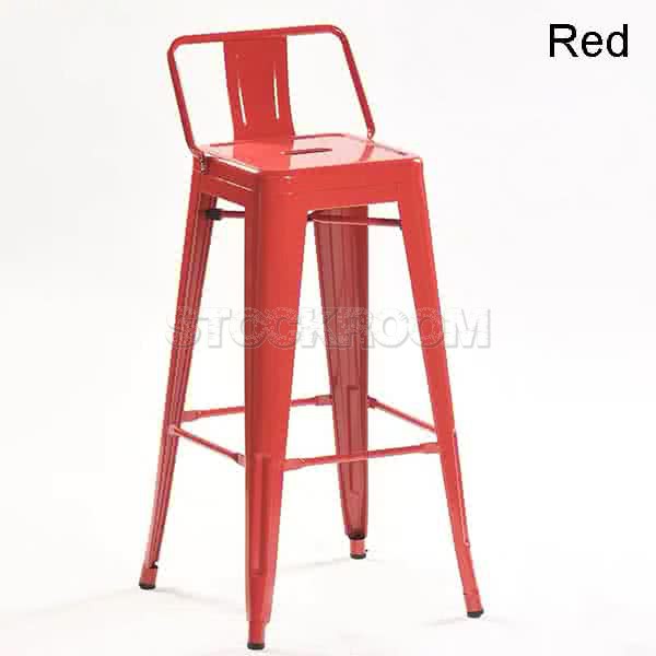 Xavier Pauchard Tolix Style Bar Stool - Mid-Back