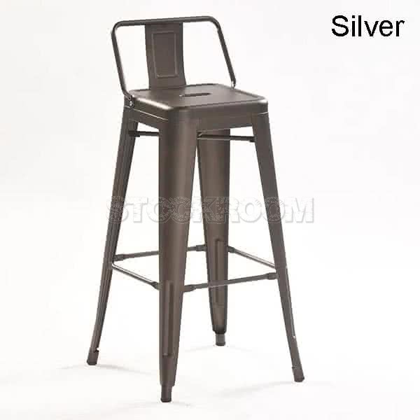 Xavier Pauchard Tolix Style Bar Stool - Mid-Back