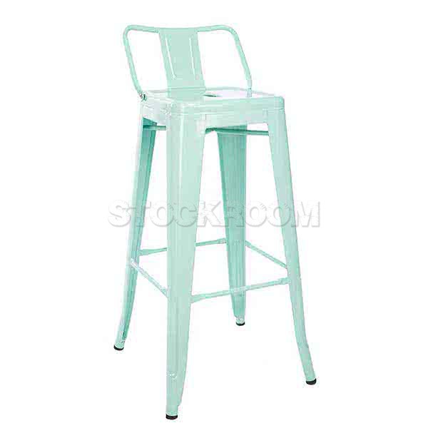 Xavier Pauchard Tolix Style Bar Stool - Mid-Back