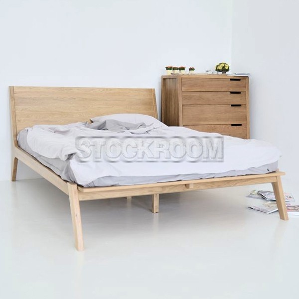 Zendra Solid Oak Wood Bed Frame