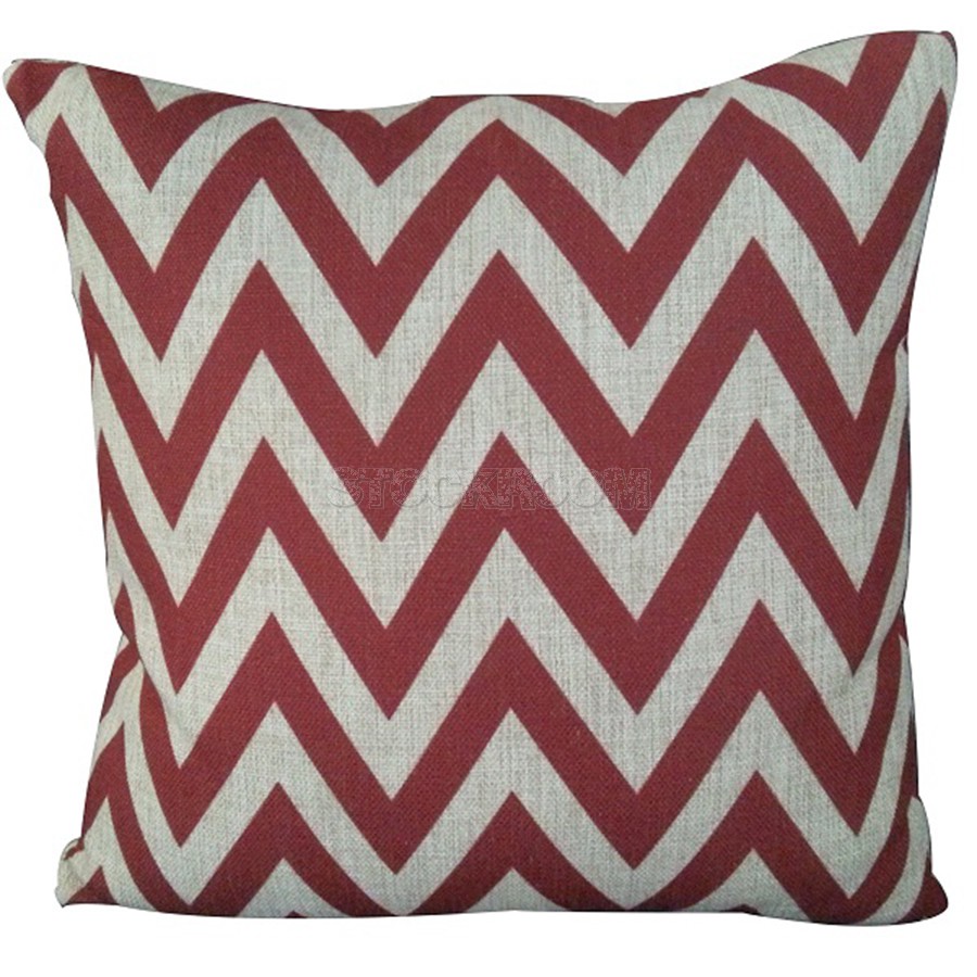 Zig-Zag Decorative Cushion - Red