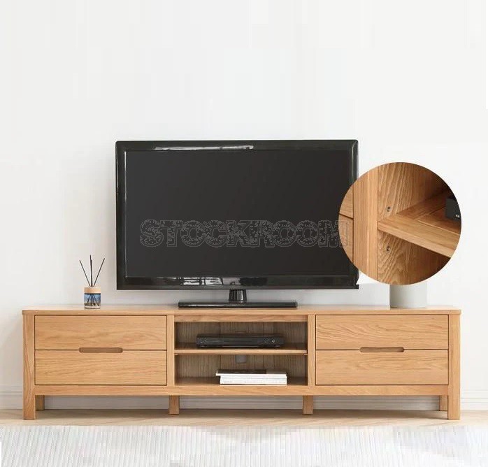 Zola Solid Oak Wood TV Cabinet