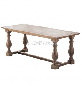 ATLANTA ANTIQUED SOLID BEECH WOOD MONASTERY DINING TABLE