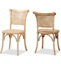 Baxton Studio Fields Cane Dining Chair