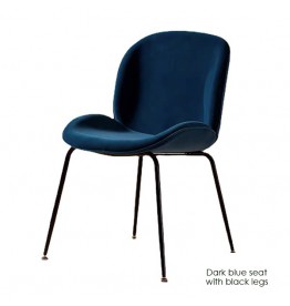 Luxurious Beetle Velvet Dining Chair with Metal Legs