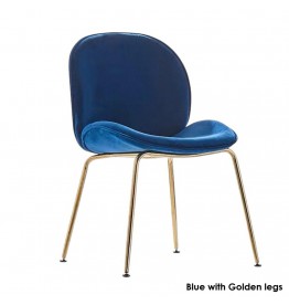Luxurious Beetle Velvet Dining Chair with Metal Legs