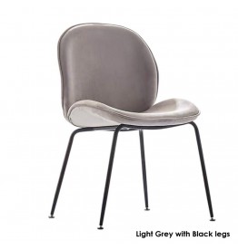 Luxurious Beetle Velvet Dining Chair with Metal Legs