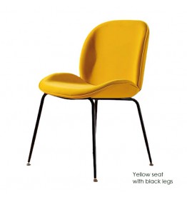 Luxurious Beetle Velvet Dining Chair with Metal Legs