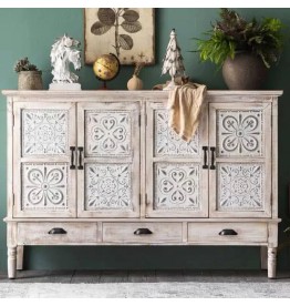 Morocco Vintage Style 4 Doors Accent Cabinet / Sideboard