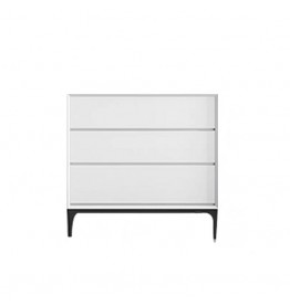 Nordic White Chest Of Drawers with Metal Base