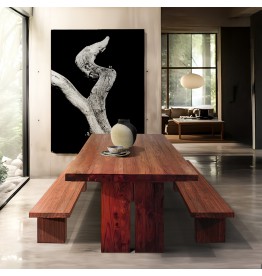 Modern Rustic Recycled Solid Elm Wood Dining Table