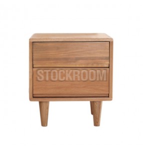 Charon Solid Oak Wood Bedside Table